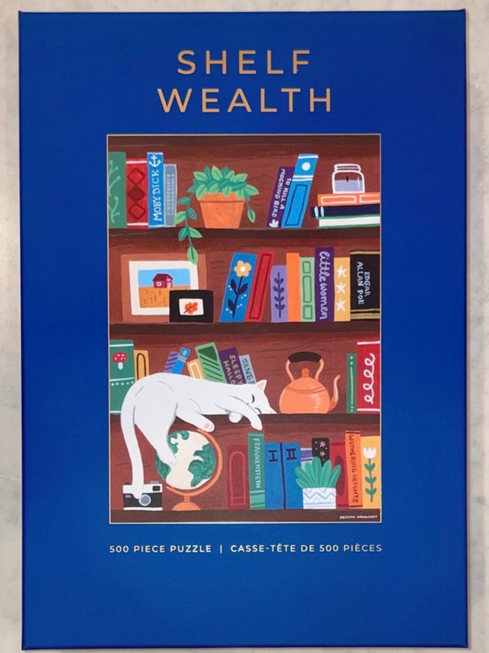 Hobbry “Shelf Wealth” Jigsaw Puzzle - Cozy Kitten on Bookshelf Artwork